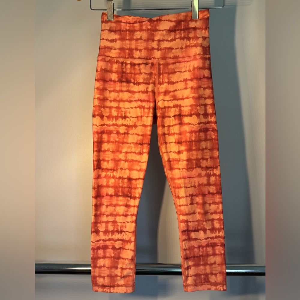 Athleta Womens Coral Tie-Dye Leggings